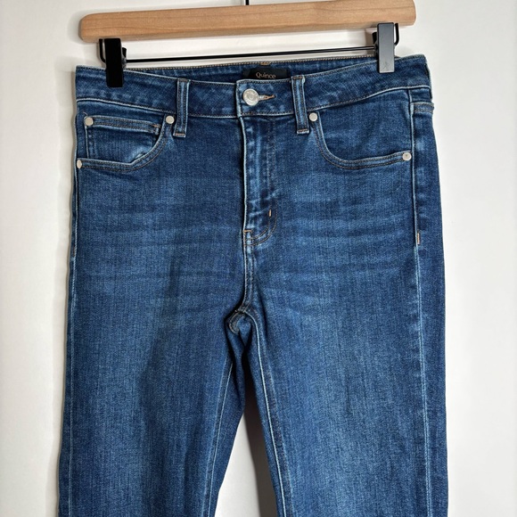 Quince Stretch Mid Rise Slim Straight Jeans size 27 in Dark Wash - Picture 4 of 11
